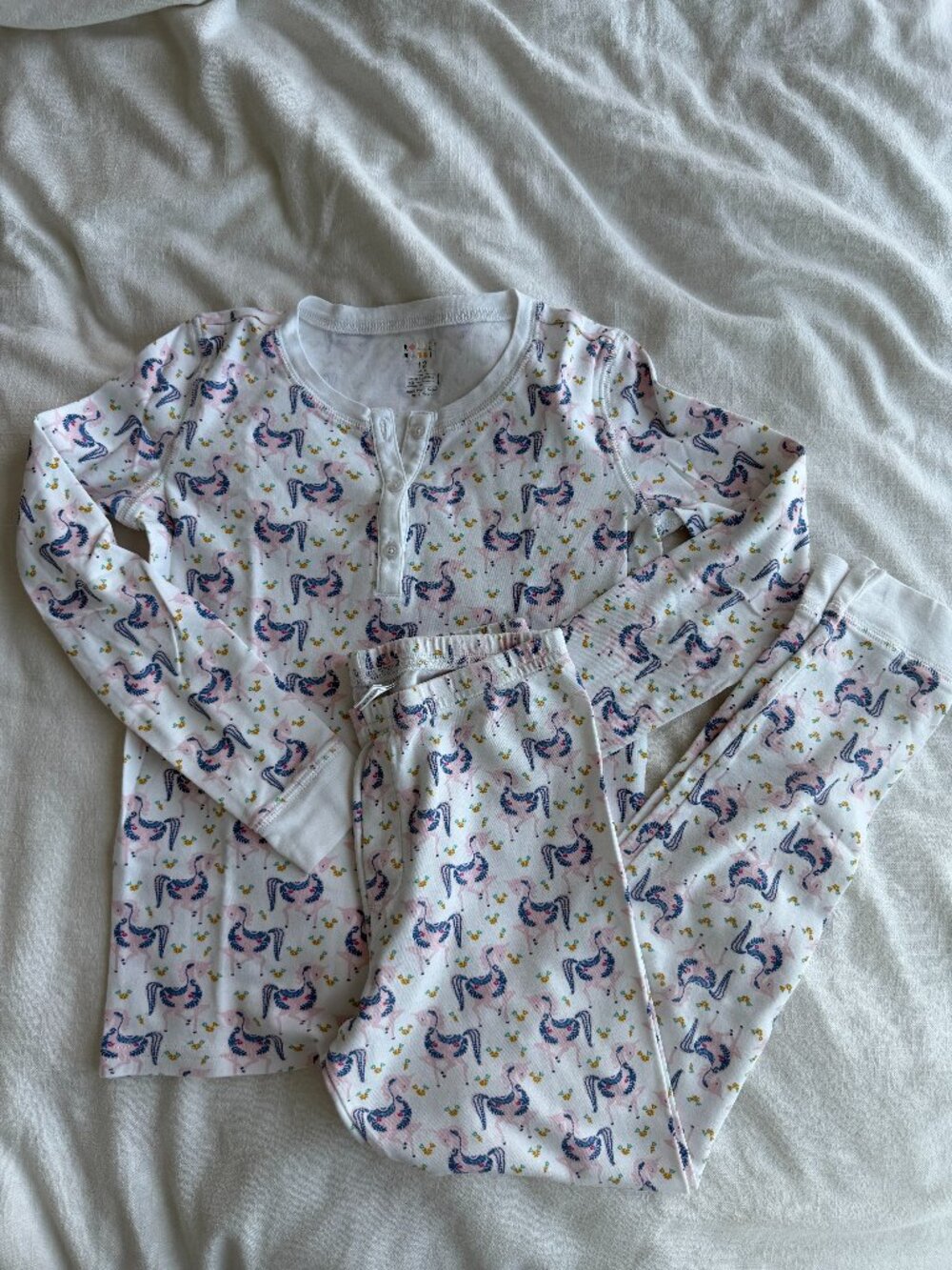 Girls Roller Rabbit Long Sleeve Unicorn Print Pajama Set